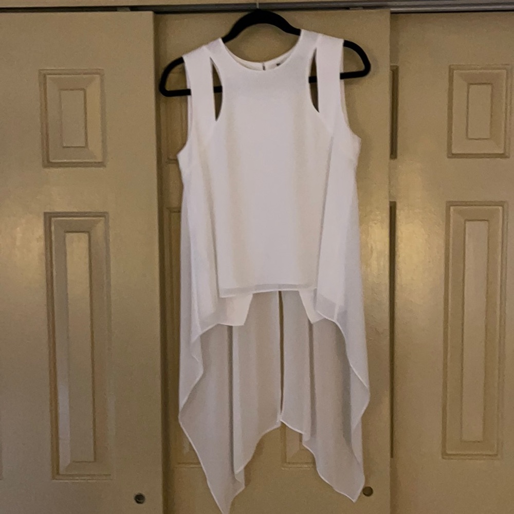 BCBG sheer white top size XS